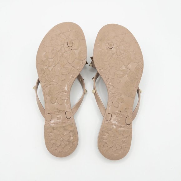 Valentino Garavani Rockstud PVC Flat Thong Sandals - Picture 8 of 9